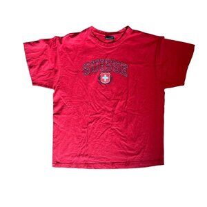 Mens' Size XXLarge KUSTOM SUISSE Red Tee T-shirt Cotton Logo